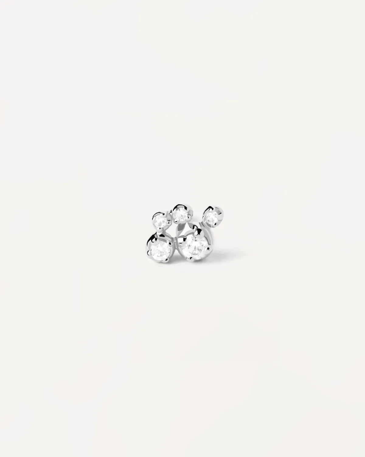 Bubble silver single stud Earring
