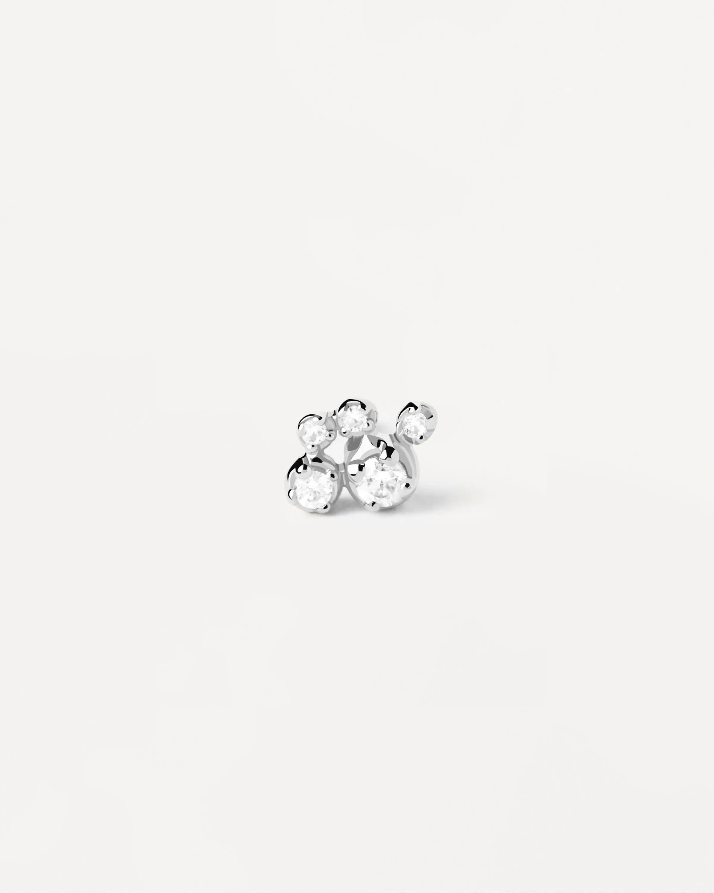 Bubble silver single stud Earring