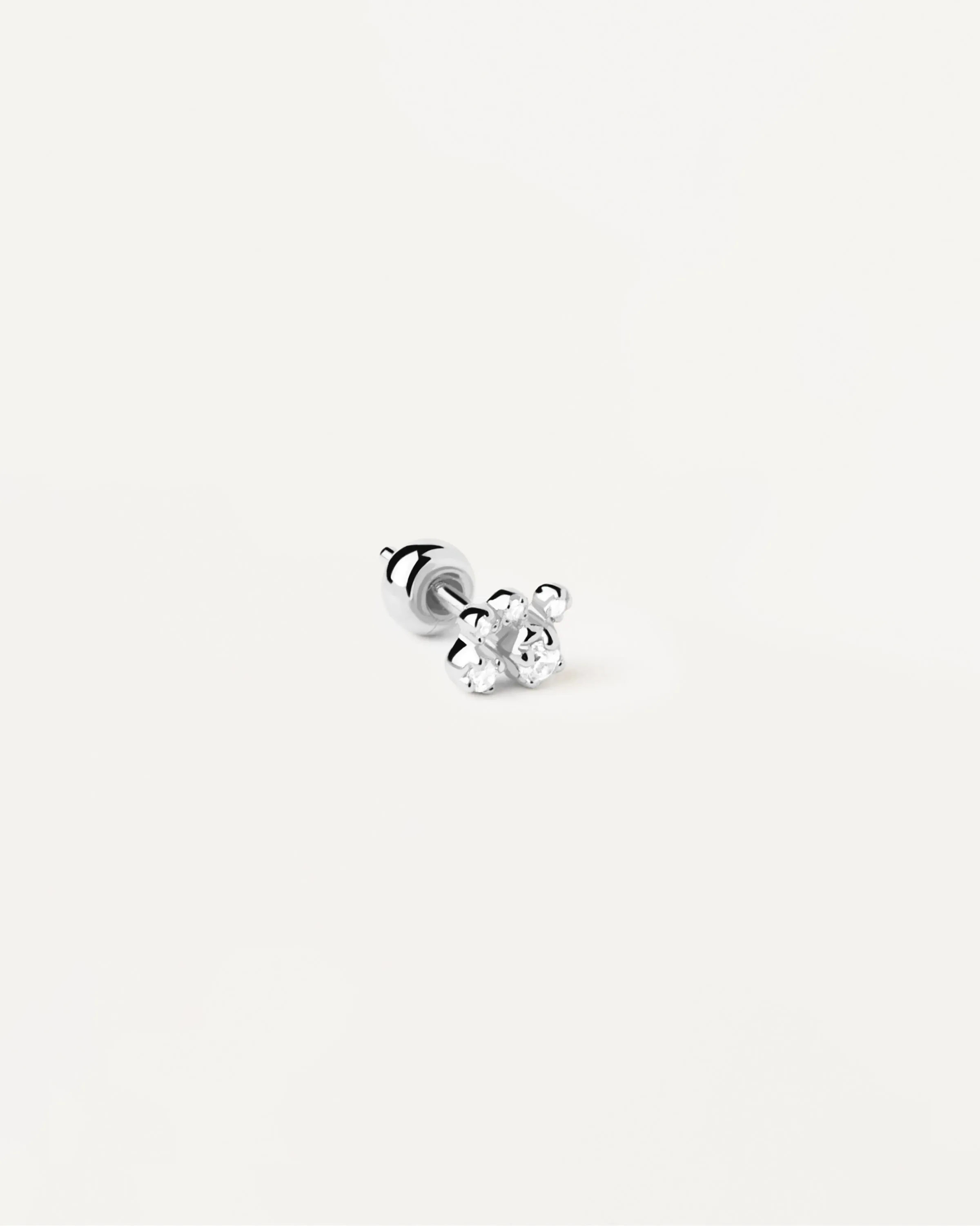 Bubble silver single stud Earring
